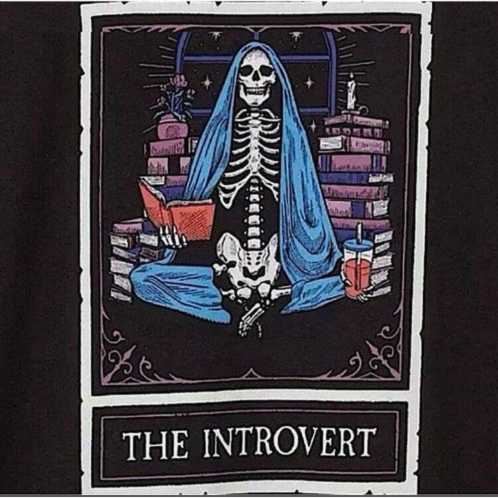 TORRID 2 2X Introvert Tarot Card Skeleton skull Graphic Tee t-shirt goth punk